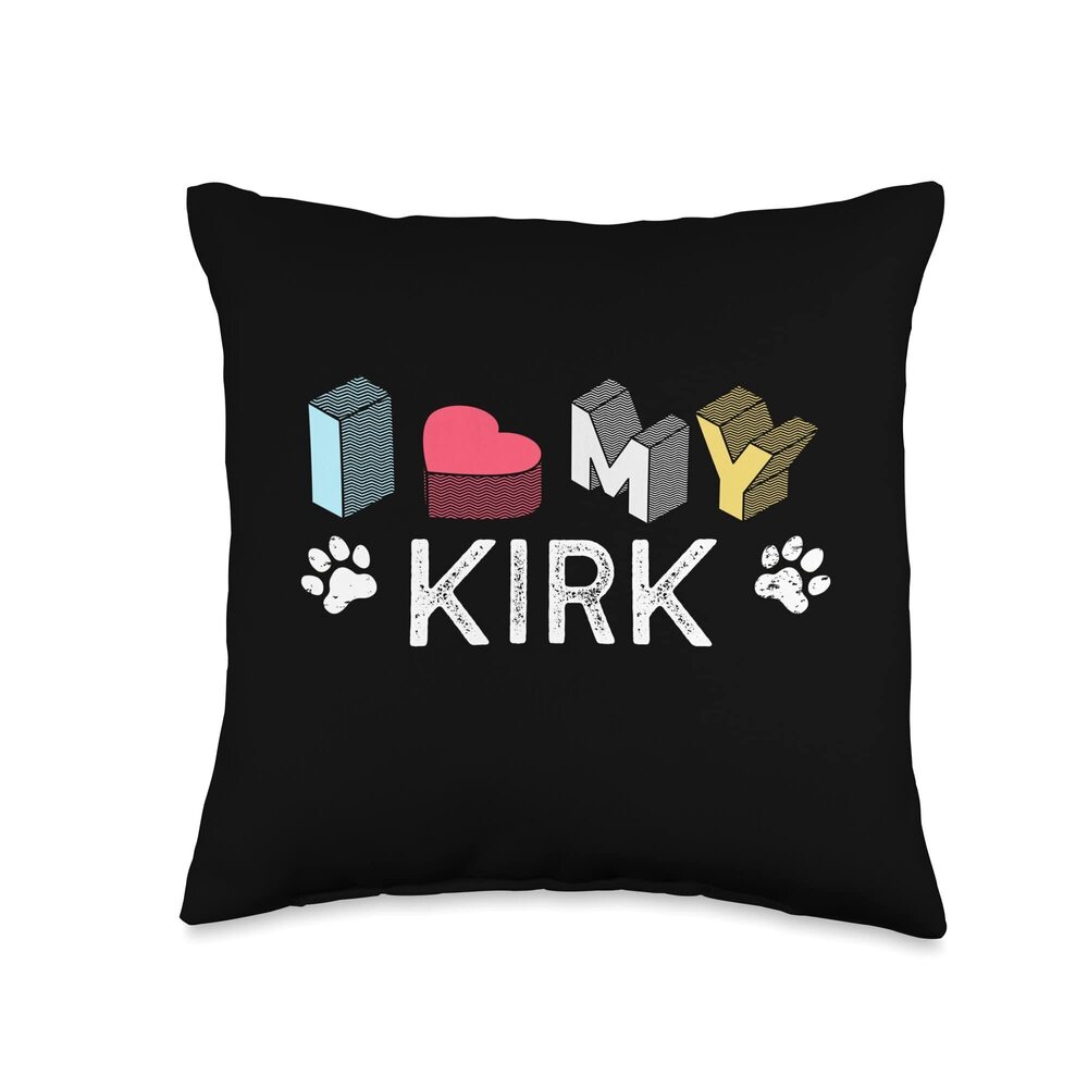 9939 Kirk Personalized Dog Name Kirk Pet Lover Throw Pillow